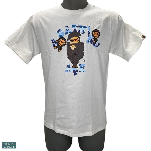 BAPE ABC Camo College Milo Tee White × Blue Men’s Size Medium NWT/NEW!! - Picture 2 of 16